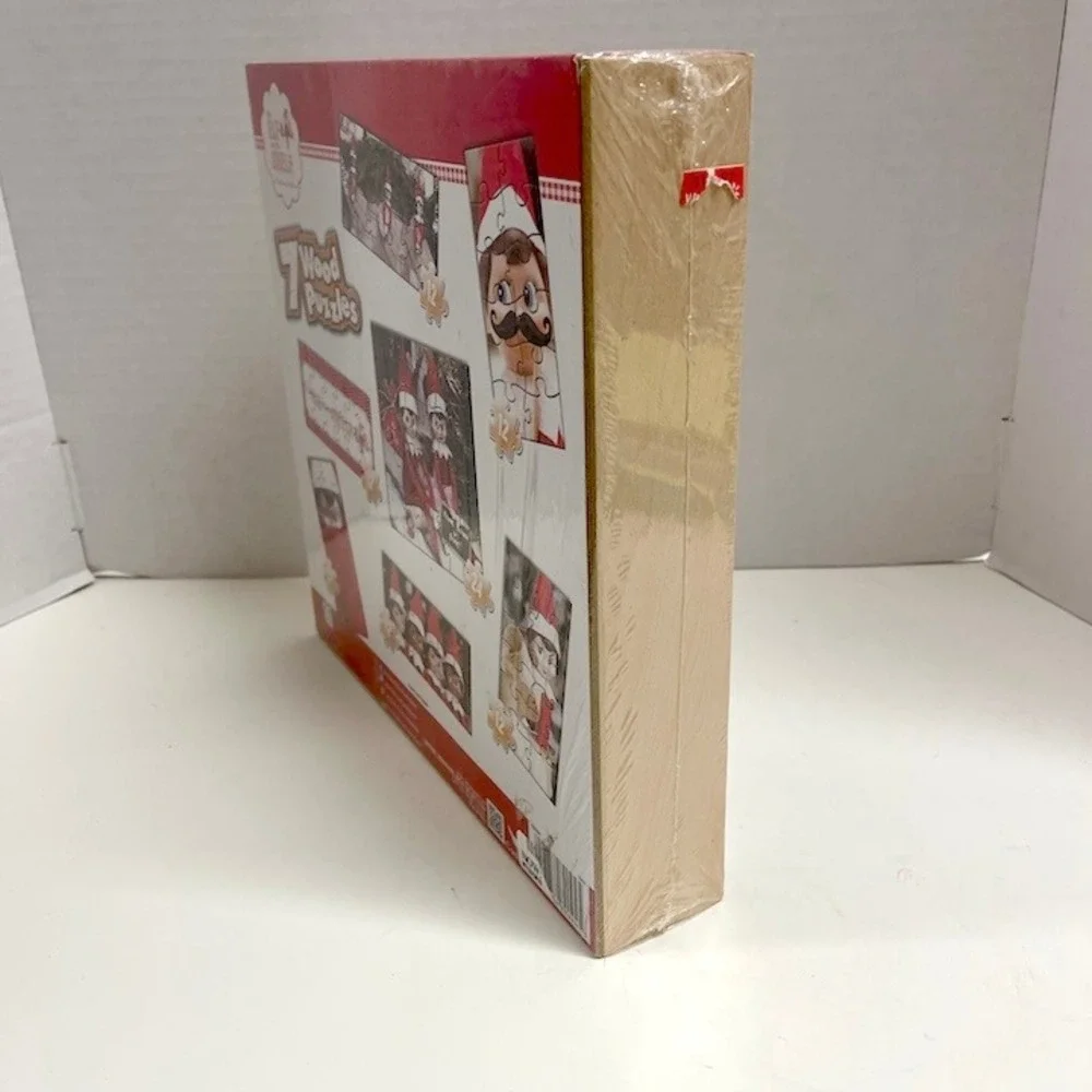 Elf on the Shelf 7 Wood Puzzles in Storage‎ Box Christmas Cardinal 89094 NEW